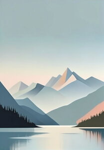 山 湖 風景 自然 ミニマル タペストリー 北欧風 おうちスタジオ 幻想的 雑貨 グッズ インテリア 大きい 撮影背景 壁掛け 大判 長方形 壁布 青 グレー ピンク