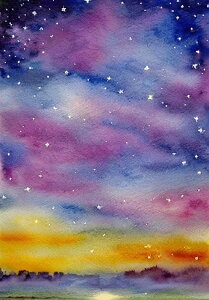 星空 夜空 水彩 風景 抽象画 タペストリー ウェディングバナー 結婚祝い おうちスタジオ 雑貨 グッズ 壁掛け インテリア 大きい 撮影背景 大判 長方形 ヒーリング 青 紫 ピンク