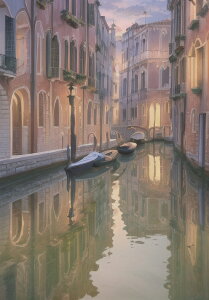 ヴェネツィア 水路 ゴンドラ 建物 反射 タペストリー 瞑想 幻想的 ヒーリング リラックス ミステリアス おうちスタジオ グッズ 壁掛け インテリア 大きい 撮影背景 大判 長方形 ピンク オレ