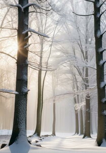 冬 雪 木 森林 風景 タペストリー 景色 北欧風 フィンランド 大判 巨大 瞑想 グッズ 壁掛け インテリア 春 大きい 撮影背景 長方形 白 グレー ベージュ