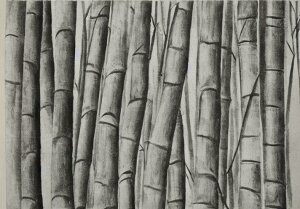 竹 墨絵 自然 静寂 和風 タペストリー 和柄 和モダン 水墨画風 大判 布製 壁飾り 巨大 壁掛け インテリア 大きい 撮影背景 長方形 グレー 黒 白