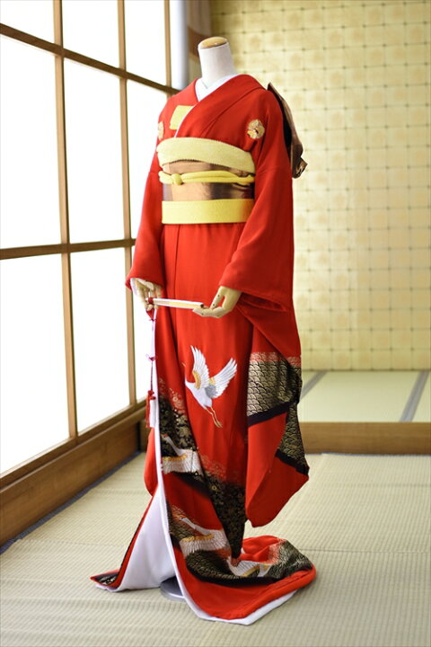楽天市場 花嫁衣裳 花嫁和装 レンタル 着物 引振袖 引き振袖 花嫁振袖レンタル 結婚式 二次会 お引き 赤引き振袖レンタル 古典 レトロ 赤 貸衣装フルフル Froufrou