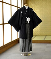 紋付羽織袴 対応身長155cm〜180cm 黒紋付袴 縦じま袴 新郎 成人式 袴 レンタル 男 袴レンタル 着物レンタ…