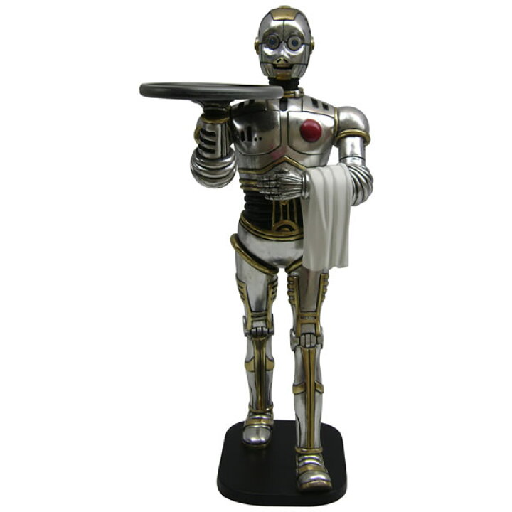 楽天市場】FRPオブジェ ロボットウェイター【即納可】置物 機械 近未来 
