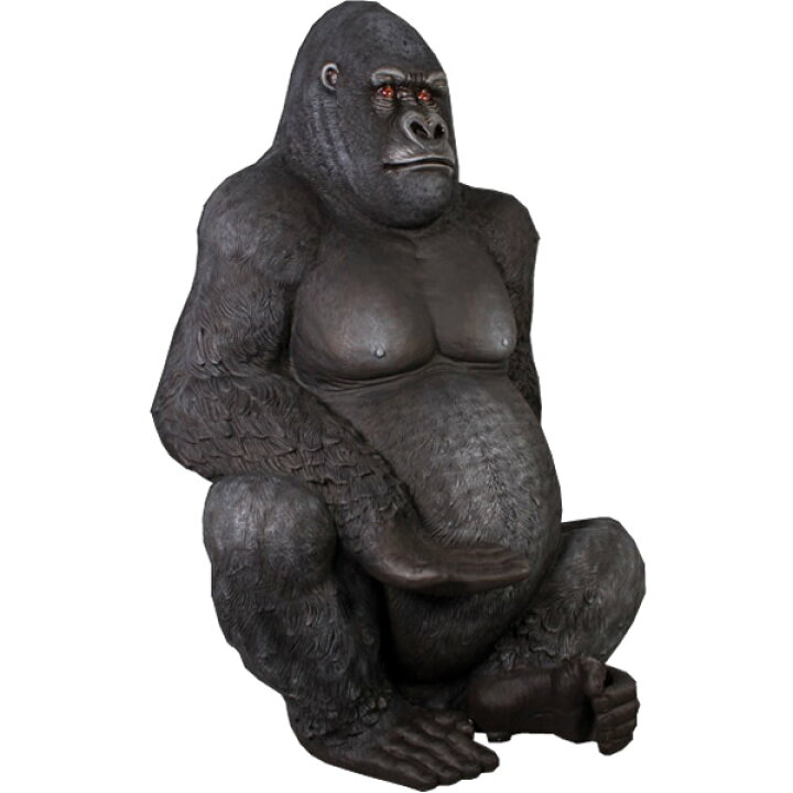 楽天市場】FRPアニマルオブジェ シルバーブラックゴリラ置物 動物 ご 