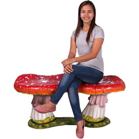 FRPオブジェ 二人掛け用キノコの椅子・大置物 茸 きのこ ガーデンファニチャー ベンチ 椅子 イス 公園 店舗 イベント ディスプレイ 実物大 等身大 リアル 【whlny】