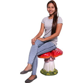 FRPオブジェ 割れ目のあるキノコの椅子【即納可】置物 茸 きのこ ガーデンファニチャー ベンチ 椅子 イス 公園 店舗 イベント ディスプレイ 実物大 等身大 リアル 【whlny】