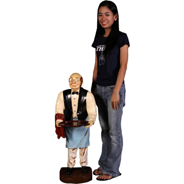 楽天市場】FRPオブジェ 老・ウェイター人物 人形 料理人 キッチン 飲食  