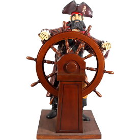 FRPオブジェ 舵を取る海賊置物 人物 人形 像 店舗 イベント ディスプレイ 実物大 等身大 リアル 【whlny】