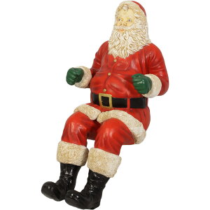 FRPオブジェ ソリに座るサンタ(ソリは別売)置物 人物 人形 クリスマス サンタクロース トナカイ 店舗 イベント ディスプレイ 実物大 等身大 リアル 【whlny】