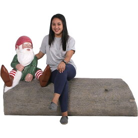 FRPオブジェ 大木に腰掛ける妖精のベンチ置物 精霊 ノーム おとぎ話 公園 店舗 イベント ディスプレイ 実物大 等身大 リアル 等身大オブジェ 等身大フィギュア