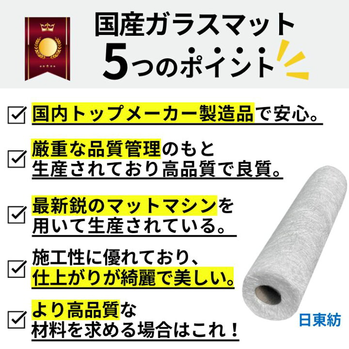 楽天市場】国産【(日東紡) FRP防水用ガラスマット 両耳ほぐし(#380  