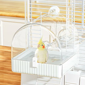 バードバス インコ 水浴び 鳥 水浴び 大きいサイズ 鳥かごアクセサリ 外掛式バードバス ケージ 固定 引き出し 多機能 水浴び 砂浴び エサ入れ 巣箱 簡単な取り付け 鳥用品 海外通販