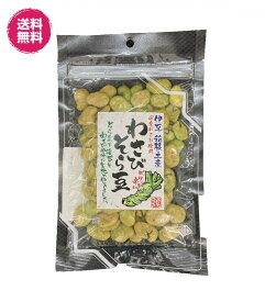 国産わさび使用　わさびそら豆　93g／袋 送料無料　伊豆　箱根土産　お試し チャック袋 　おつまみ　そら豆　わさび　ピリ辛　人気　みやげ