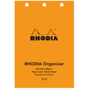ロディア オーガナイザー リフィル Rhodia organizer refill システム手帳 メモ スケッチ ベラム紙 マヤ紙 方眼 クロス ドット ホワイト グレー ブラック 母の日 父の日 プレゼント