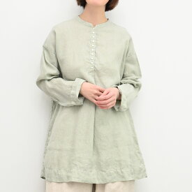 [公式ストア] SUN VALLEY サンバレー / 製品染め リネン ヘンリーネック チュニック