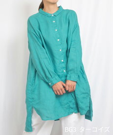 [公式ストア] SUN VALLEY サンバレー / 製品染め リネン シャツ チュニック