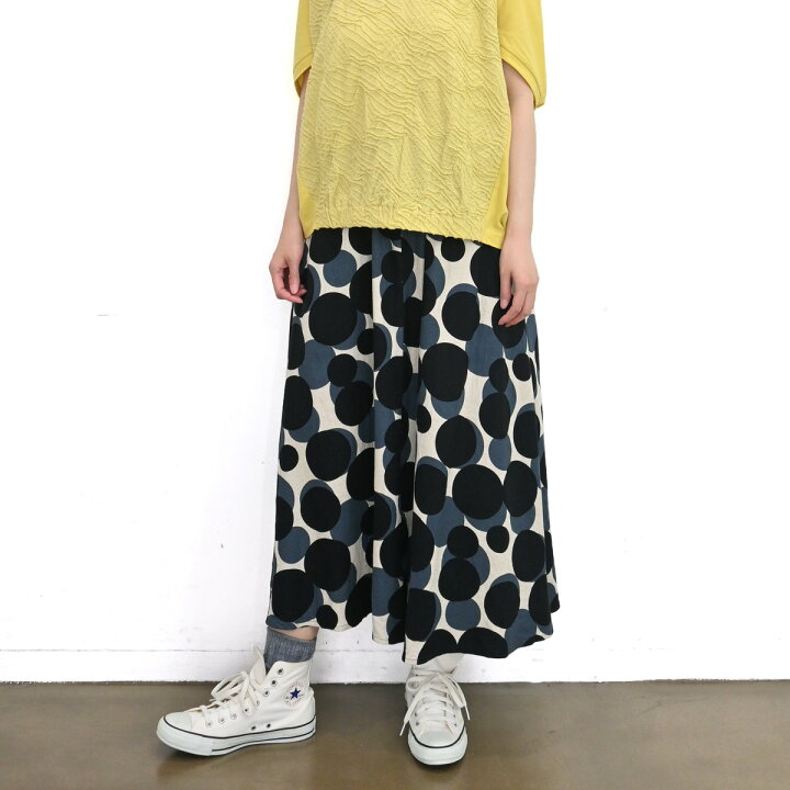 楽天市場】【SALE60%off】リネン レーヨン ランダム ドット ギャザー 