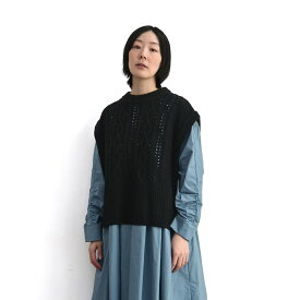 【SALE50%off】リネン ミックス リリー ヤーン クルーネック ベスト 【BN2003231】【bulbul バルバル】