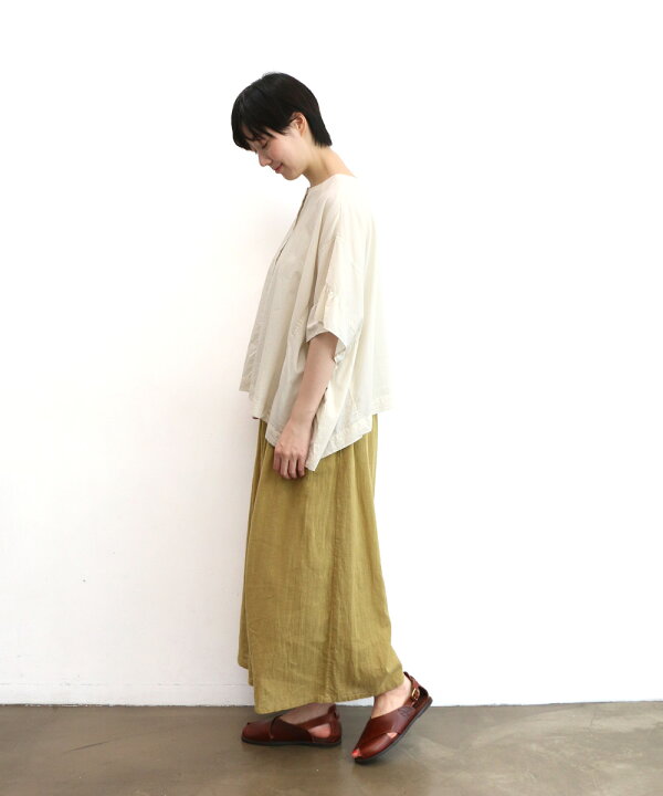 【SALE50%off】15 綿麻 ガーゼ ラップ風 ガウチョ パンツ 【SK5068223】【SUNVALLEY サンバレー】 cafe Four Seasons CRAFT STANDARD BOUTIQUE ウエストタックガウチョパンツ