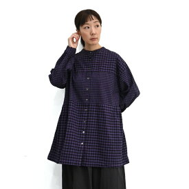 【SALE50%off】製品染め コットン ギンガムチェック 2WAY 切替 チュニック 【SK6039234】【SUNVALLEY サンバレー】