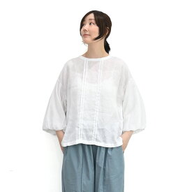 【SALE40%off】製品染め フレンチリネン 2WAY バルーン 袖 プルオーバー 【SK5031236】【SUNVALLEY サンバレー】