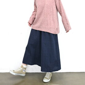 【SALE50%off】[公式ストア] SUN VALLEY サンバレー / 製品染め コットン グレンチェック ガウチョパンツ