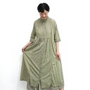 【SALE60%off】製品染め 綿麻 平織 ストライプ シャツワンピース 【SK4017242】【SUNVALLEY サンバレー】