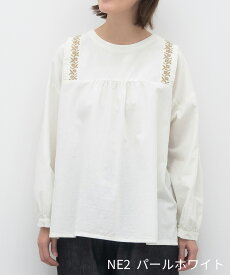 【SALE50%off】[公式ストア] SUN VALLEY サンバレー / コットン 平織 ライン刺繍 2WAY プリーツ ブラウス