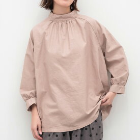 【SALE50%off】[公式ストア] SUN VALLEY サンバレー / 製品染め オックス スタンドネック ロング ブラウス