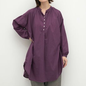 [公式ストア] SUN VALLEY サンバレー / 製品染め コットン ローン キーネック チュニック