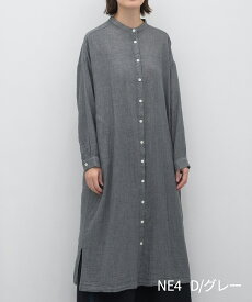 【SALE40%off】[公式ストア] SUN VALLEY サンバレー / コットン TOP糸 ダブルガーゼ スタンドカラー シャツワンピース