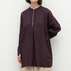[公式ストア] SUN VALLEY サンバレー / 日本製品染め リネン 平織 多釦 チュニック
