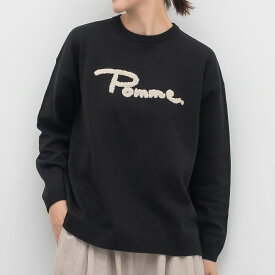 【SALE50%off】[公式ストア] SUN VALLEY サンバレー / 綿アクリル ニードルパンチ Pomme刺繍 クルーネック プルオーバー
