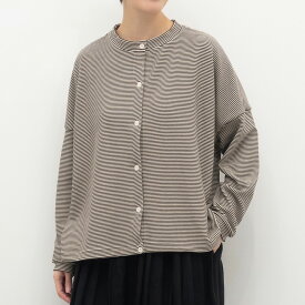 【SALE50%off】[公式ストア] SUN VALLEY サンバレー / ストレッチ スムース 起毛 ボーダー・無地 クルーネック カーディガン