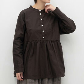 [公式ストア] SUN VALLEY サンバレー / 製品染め オックス 切替 ギャザー シャツ