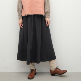 【SALE20%off】[公式ストア] SUN VALLEY サンバレー / TCR ドビークロス 綾織 起毛 裏 ヘリンボーン 切替 フレアスカート