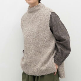 【SALE40%off】[公式ストア] SUN VALLEY サンバレー / ウール 混 ループヤーン ローゲージ モックネック ベスト