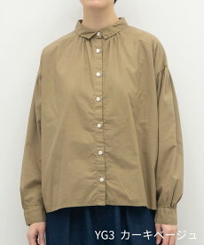 【SALE30%off】[公式ストア] SUN VALLEY サンバレー / 製品染め コットン 平織 ギャザー シャツ