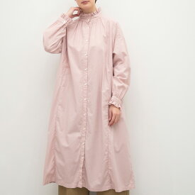 【SALE40%off】[公式ストア] SUN VALLEY サンバレー / 製品染め コットン 平織 フリル シャツワンピース