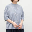 【SALE20%off】[公式ストア] SUN VALLEY サンバレー / コットン平織総柄刺繍スタンドシャツ