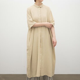 【SALE50%off】[公式ストア] SUN VALLEY サンバレー / 綿麻ポリエステルからみ織ワイドシャツワンピース