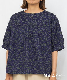 【SALE40%off】[公式ストア] SUN VALLEY サンバレー / コットン ボイル 総柄 ラウンドヨーク 切替 ブラウス