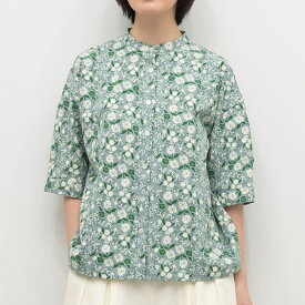 【SALE30%off】[公式ストア] SUN VALLEY サンバレー / コットン 平織 総柄プリント スタンドシャツ