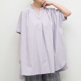 【SALE10%off】[公式ストア] SUN VALLEY サンバレー / 製品染め オックス キーネック チュニック