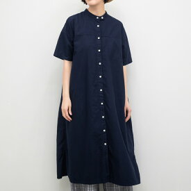 【SALE20%off】[公式ストア] SUN VALLEY サンバレー / 製品染め オックス スタンドカラー シャツワンピース
