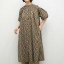 【SALE40%off】[公式ストア] SUN VALLEY サンバレー / コットン ローン ボタニカル プリント スタンドカラー シャツワンピース