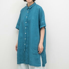 【SALE20%off】[公式ストア] SUN VALLEY サンバレー / リネン 平織 ワイド シャツ チュニック