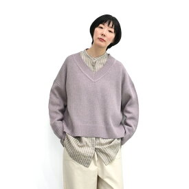 【SALE60%off】アンゴラ 混 ニット 起毛 Vネック プルオーバー 【TN802220】【tukuroi ツクロイ】