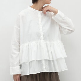 [公式ストア] tukuroi by SUN VALLEY ツクロイ / 製品染め 綿麻平織 レイヤードブラウス